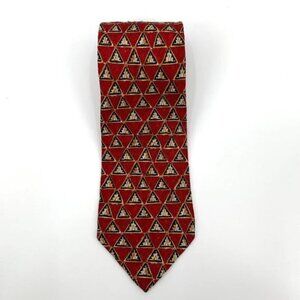 ERMENEGILDO ZEGNA Tie Necktie Red Triangle Pyramid